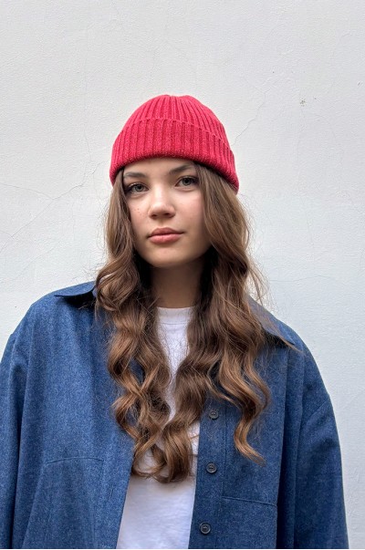 Шапка вовна-шовк алізаринова (ШАП 05/3)